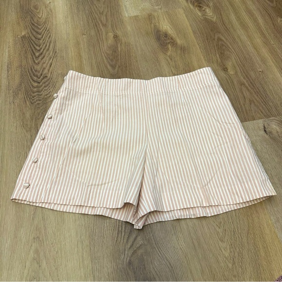 Club Monaco Pink Seersucker High Waisted Shorts size 6